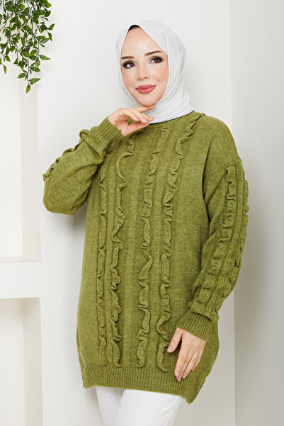 Pamuk Butik Women's Ruffle Detailed Sweater