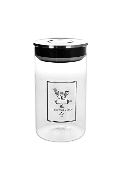 Tognana Glass container with airtight black lid 1400 cc -