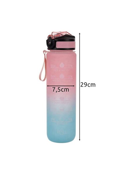 SMARTECH 1L Motivational Portable Water Bottle with Straw, Ergonomic, Multicolor
