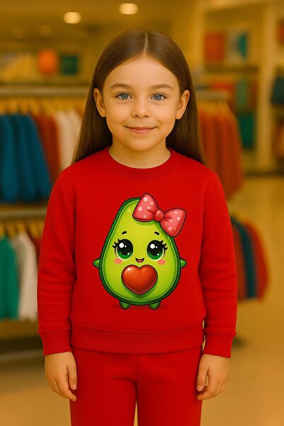 playwear طقم سويت شيرت قطني للأطفال AVAKADO مطبوع 3- 4 -5 -6 -7 -8 -9 -10 -11...