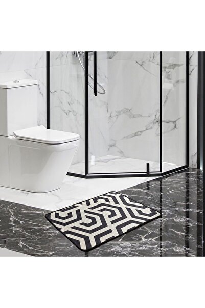 Asir Covoraș de baie DJT 40x60 cm - Alb-negru