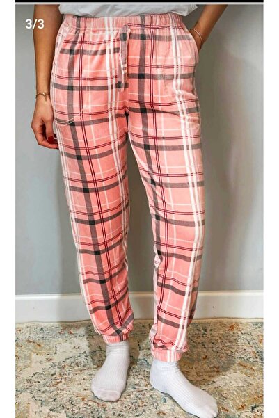Estiva Soft Velvet Plaid Single Bottom Pajamas