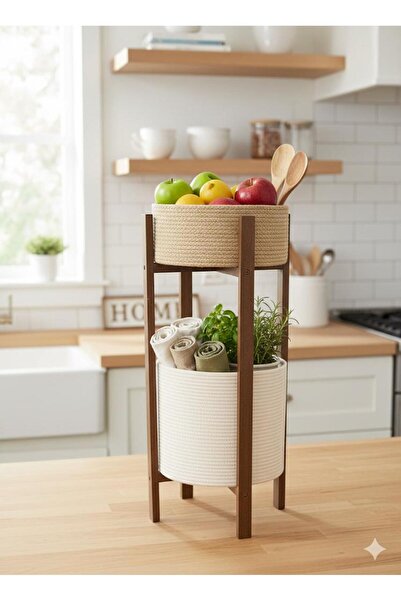 Güllü Ahşap مجموعة سلال الجوت متعددة الأغراض