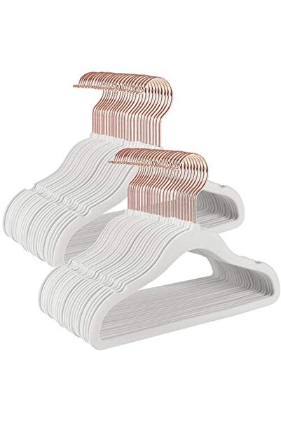 Talis Set of 50 velvet hangers for children, Songmics, White, 30x0.5x20.5 cm