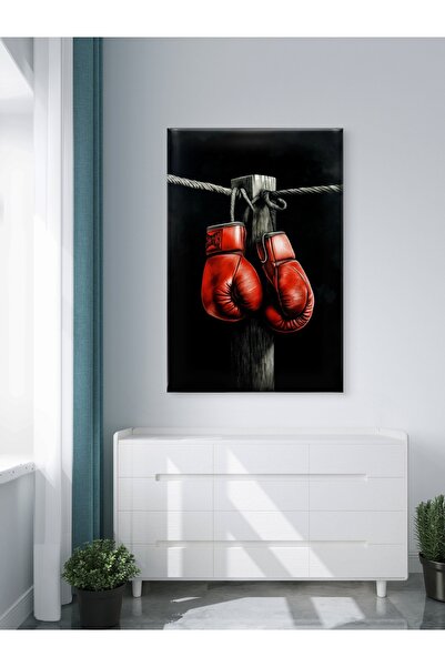 ESLEM Kırmızı Boks Eldiveni Temalı Kanvas Tablo – Kaliteli Baskı Spor ve Mode...