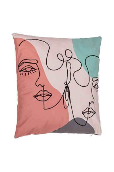 MYONNA IT & E- COMMERCE Pernă decorativă din catifea, model abstract, multicoloră, 45x45 cm