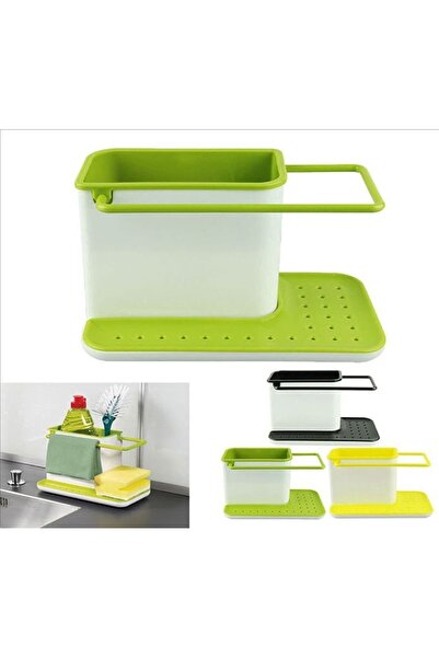 Inditradition منظم حوض المطبخ 3 في 1 (لسوائل غسالة الأطباق، والفرشاة، والقماش، والصابون، والإسفنجة)،