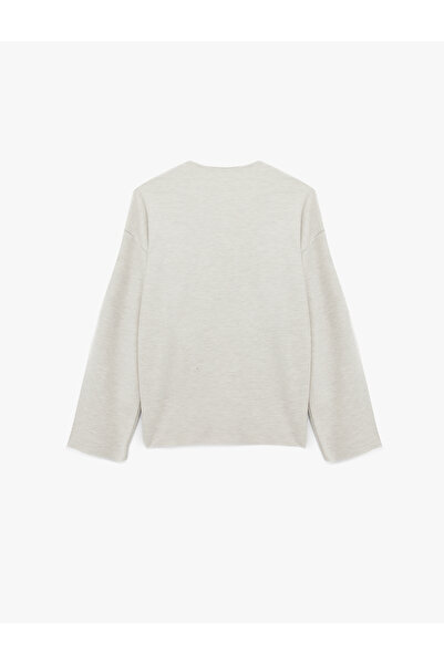 Koton Long Flared Sleeve Buttoned Shawl Collar Scarf Cardigan