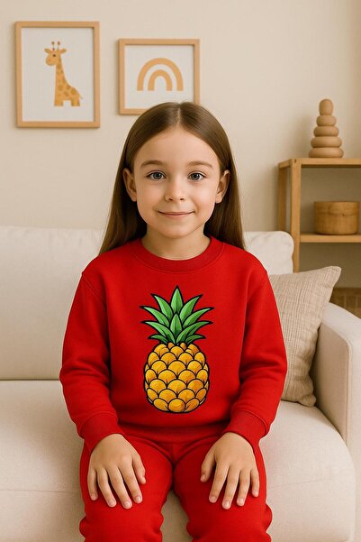 playwear Παιδικό βαμβακερό σετ φούτερ με στάμπα ανανά 3- 4 -5 -6 -7 -8 -9 -10...