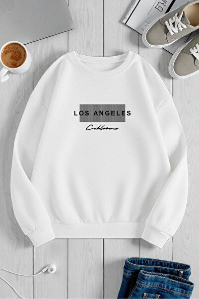 uyguntarz Φούτερ Unisex Los Angeles Design με τύπωμα με λαιμόκοψη