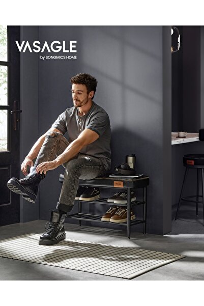 Talis Chest hallway bench with storage, Vasagle, Black, 80x30x50 cm