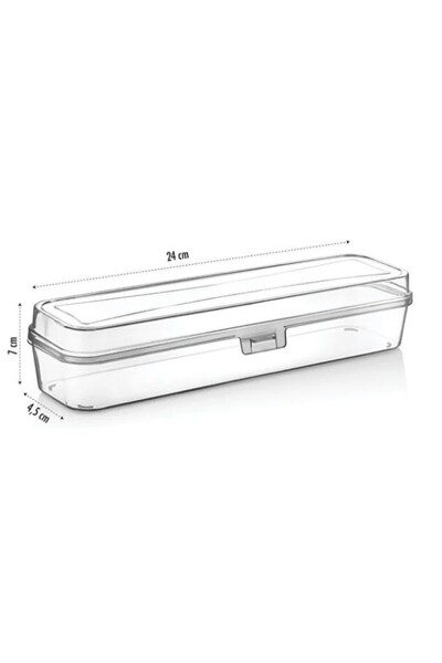 LeylArt Home 3-Piece Transparent Multi-Purpose Storage Box – Spoon, Makeup, Toothbrush, Pen Organizer Set