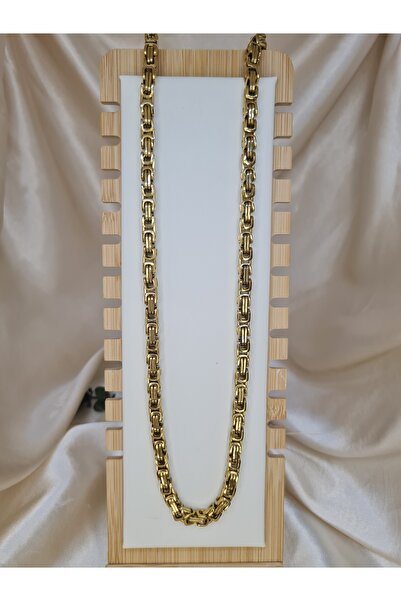 ZEYM COLLECTION Men's Gold Color Steel King Model Chain Necklace 63 cm