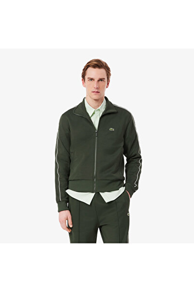 Lacoste Erkek Regular Fit Fermuarlı Koyu Yeşil Sweatshirt