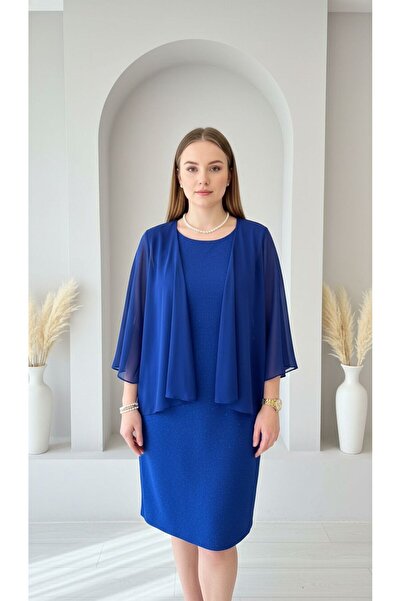 LİBREPRİVE Şifon Detaylı Midi Gece Elbisesi