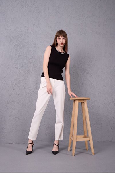 Su Moda Women's Knitwear Sweater Blouse Stone Embroidered Sleeveless New Year Office Chic