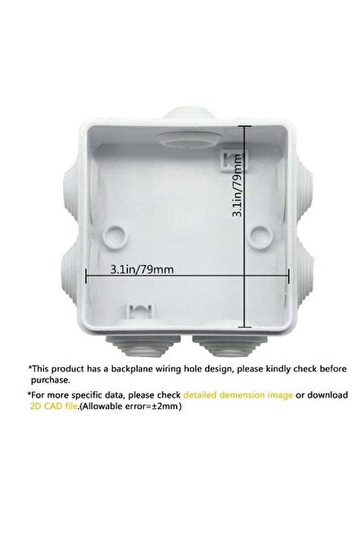 Generic 2 Pcs Waterproof ABS Junction Box (3.4 x 3.4 x 2 in)