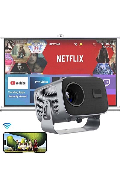 BORTONY Portable Mini Projector Android 11.0 WiFi for Home