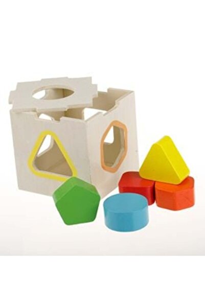 OEM Wooden Shape Sorter Cube with Colorful Shapes for Babies 9 x 9 x 9 cm