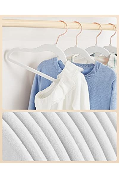 Talis Set of 50 velvet hangers for children, Songmics, White, 30x0.5x20.5 cm