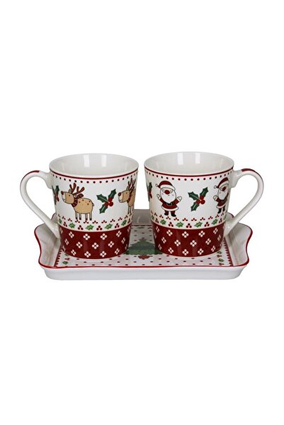 Andrea Fontebasso Set de 2 căni și tavă Moș Crăciun fericit