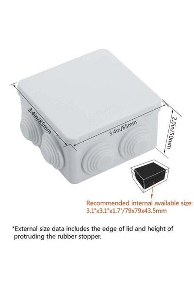 Generic 2 Pcs Waterproof ABS Junction Box (3.4 x 3.4 x 2 in)