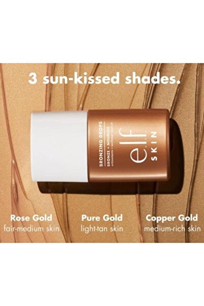 Loveme قطرات برونزية من إي.إل.إف - وردي نحاسي / ذهبي دافئ، توهج مشمس (نباتي)