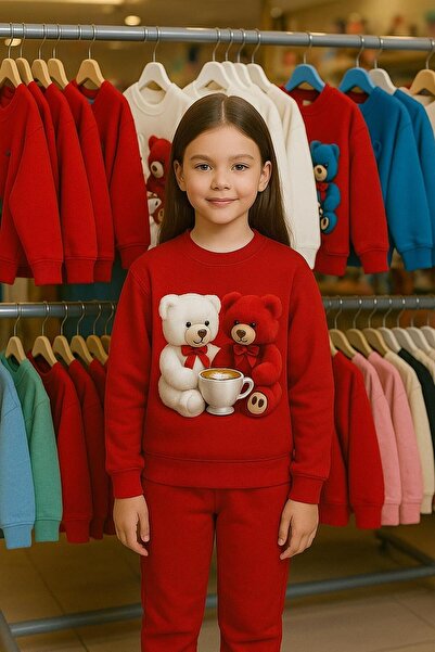 playwear طقم سويت شيرت قطني للأطفال باللون البني مطبوع من عمر 3-4-5-6-7-8-9-1...