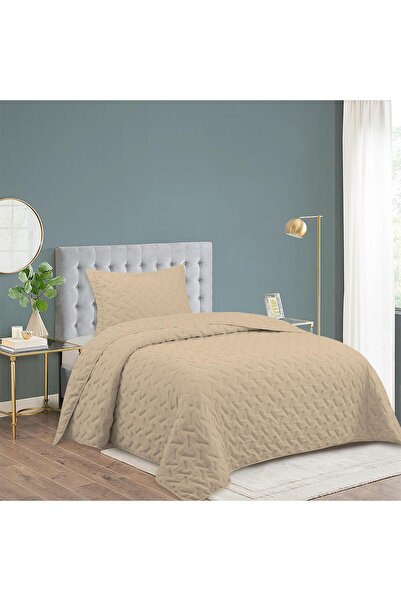 GOBLETTE HOME Mi̇lena Series Single Quilted Bedspread - Geometric Patterned 5...