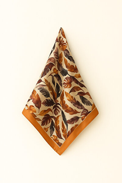 AGAPI Scarf Autumn Leaf Patterned Bandana Scarf