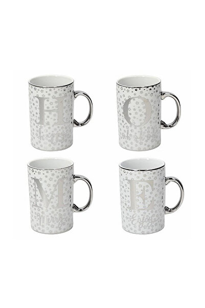 Tognana Set of 4 Natale white-silver cups 300 ml