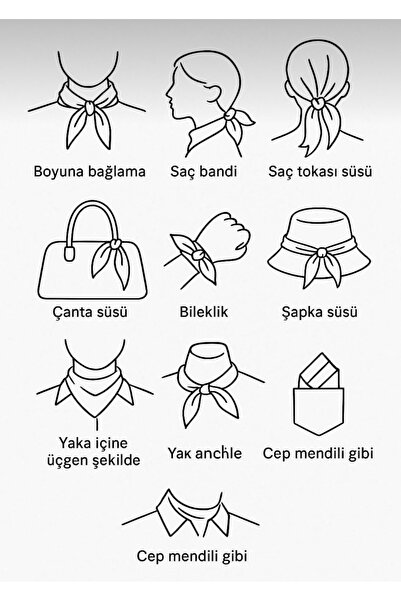 miremiran Fular bandana şifon kumaş 70x70 mavi kuşlar deseni