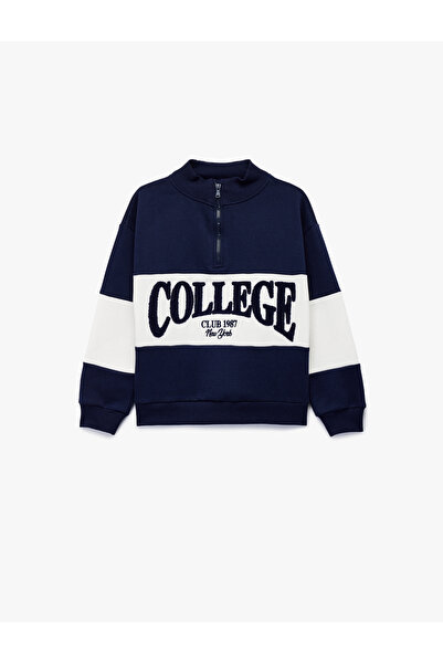 Koton Mânecă lungă cu jumătate de fermoar guler ridicat Brodat cu căptușeală ...