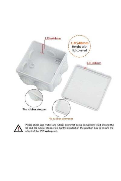 Generic 2 Pcs Waterproof ABS Junction Box (3.4 x 3.4 x 2 in)