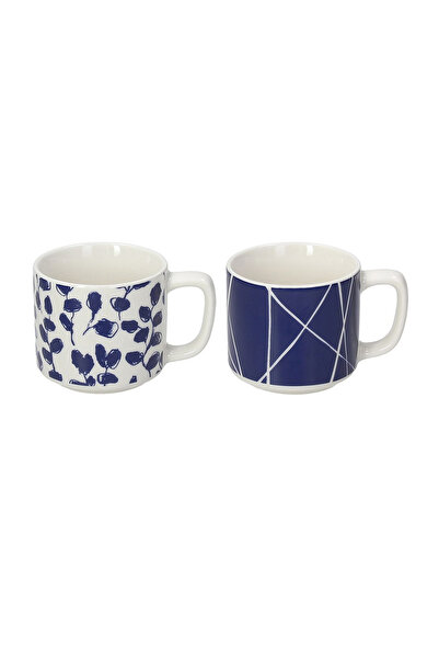 Tognana Navy Bloom Tea Cup - White/Blue, 100 ml