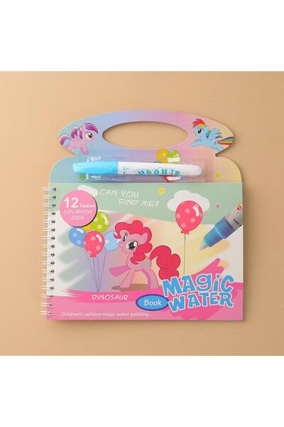Magic Water Unicorn ve Prenses Sihirli Boyama Kitabı Özel Sulu Kalem ile Water Painting Eğitici Aktivite Kitabı