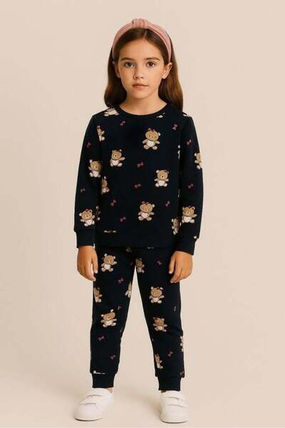 BONY SOCKS Set de pijamale cu model Teddy pentru fetiță