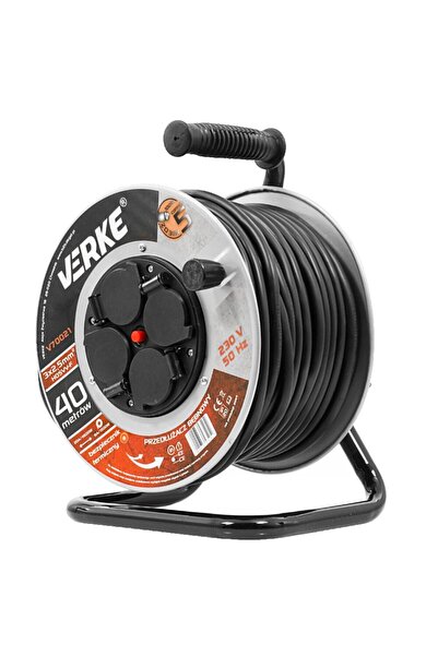 VERKE Cable extension roll with metal frame 40 meters 3 x 2.5 mm