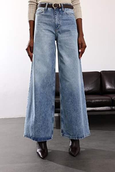 5in1Canpolat Blue High Waist Wide Leg Jeans