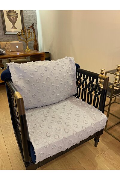 ARSEM EV TEKSTİL Ponpon Sofa Cover 100X180Cm Single Armchair Full Coverage Sofa Wrap