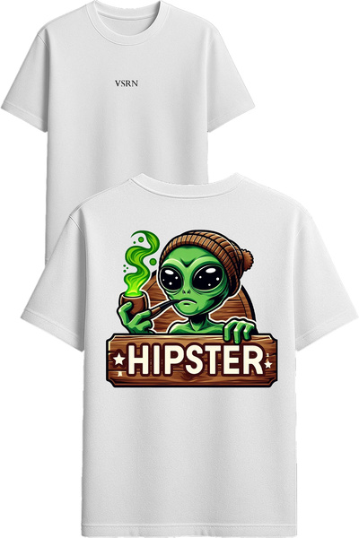 VSRN تي شيرت بيريلي الفضائي بتصميم مطبوع أبيض قصة فضفاضة