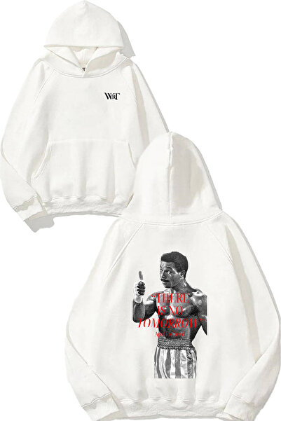 THEWERT Apollo Creed Tomorrow Design Back Printed White Hooded Sweatshirt