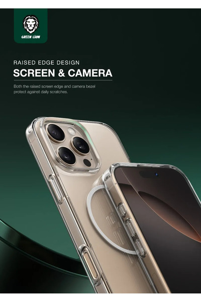 Green Lion ماج سيف Ip16Pro Max مضاد للاصفرار - أبيض