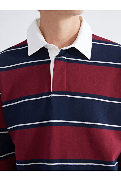 LC Waikiki Чоловічий світшот з поло-комірцем і смужками