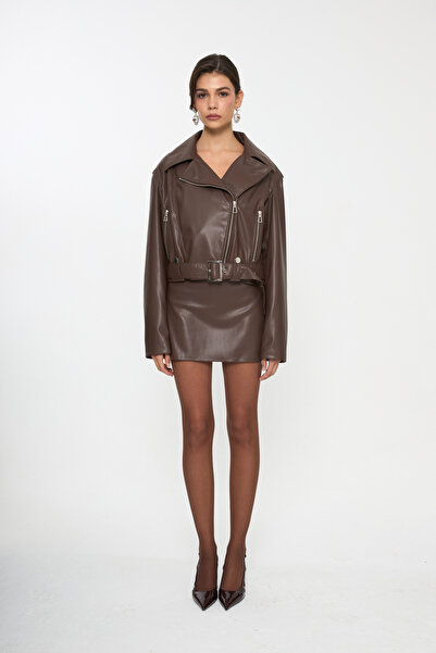 Tt Line Biker Suni Deri Ceket