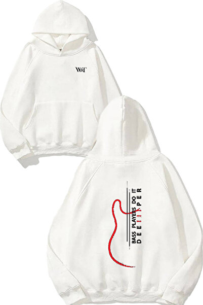 THEWERT Bass Players Do It Dee Design Back cu imprimeu White cu glugă Swea tricou