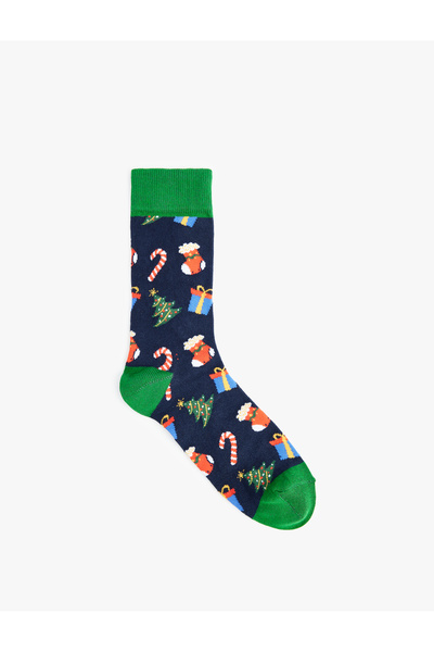 Koton Christmas Themed Cotton Socks