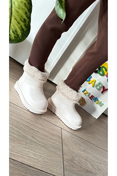 VOSVOSBABYSTORE KREM KÜRKLÜ YAĞMUR BOTU
