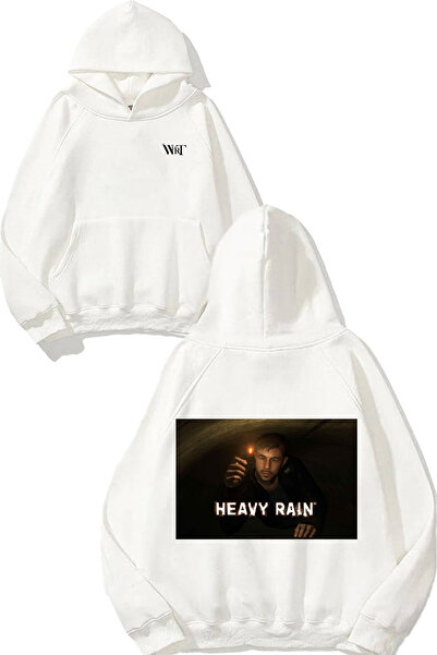 THEWERT Heavy Rain Ethan Design Rucsac cu imprimeu Alb cu glugă Swea tricou