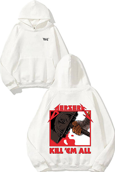 THEWERT سترة بيرسيرك كيليم أول ديزاين مطبوع بيضاء بغطاء رأس